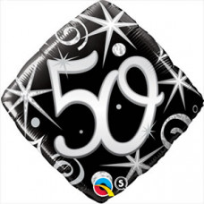 50 år folie svart/sølv