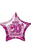 80 år foliestjerne rosa