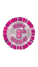 8 år rosa prismatic birthday