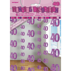 6 rosa strings 40 år, 152 cm.