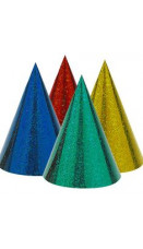 Metallic GRØNN cone partyhatt
