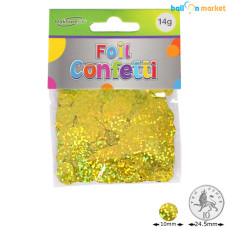 Confetti holographic gull folie 10mm