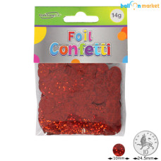Confetti holographic rød folie 10mm