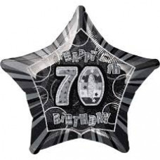 70 år foliestjerne svart/sølv