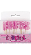 Glitz rosa happy birthday kakelys