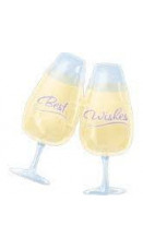 Best wishes champagne glass