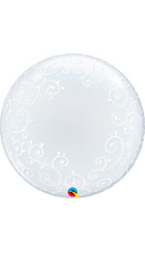 Deco bubble gjennomsiktig "fancy filigree" 61cm