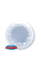 Deco bubble gjennomsiktig med hjerter 61cm