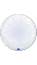 Deco bubble gjennomsiktig med snøfnugg 61cm