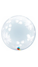 Deco bubble gjennomsiktig med blomster 51cm