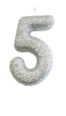 Glitter kakelys sølv 5
