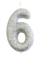 Glitter kakelys sølv 6