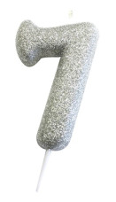 Glitter kakelys sølv 7
