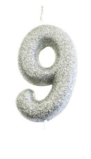 Glitter kakelys sølv 9